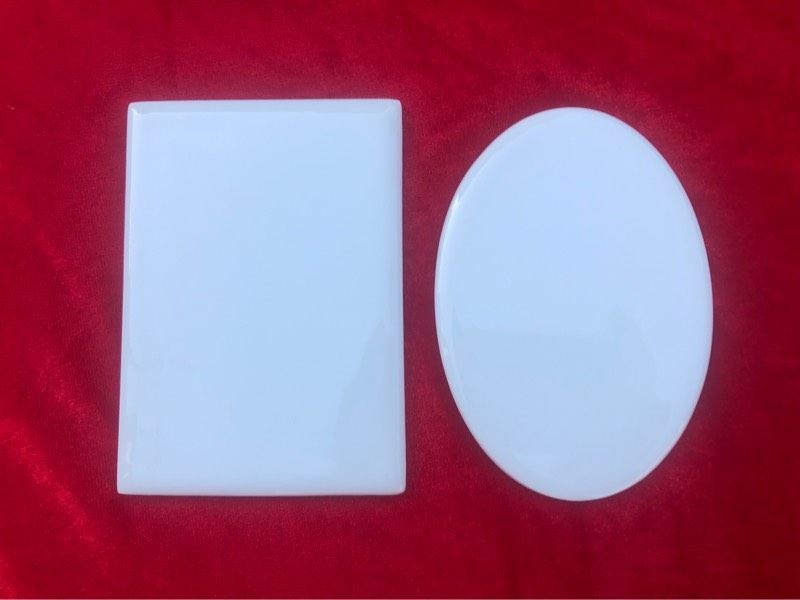 Jingdezhen High Temperature Cemetery Tombstone Porcelain Statue Mechanism Porcelain Plate All Porcelain White Porcelain Piece Rectangular Ellipse Actually Not