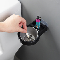 Toilet ashtray wall-mounted toilet wall stainless steel black and white color punch-free creative personality trend household