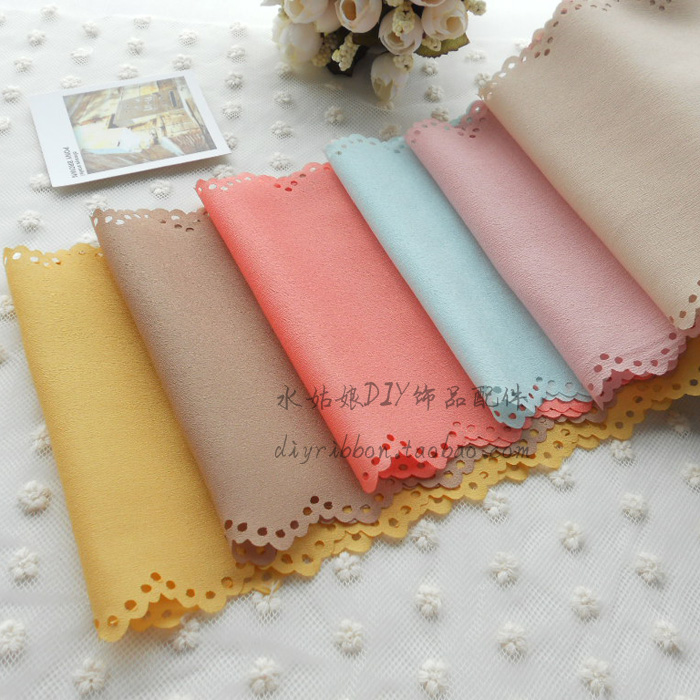 14cm wide silk linen chiffon hollow carved canvas belt DIY stitched bow headdress hair accessories flower material