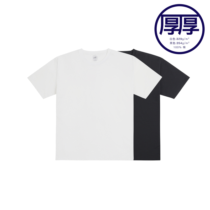 Idlt【Standard Edition】354G Heavyweight Short-Sleeve T-Shirt, White Tee, High-Quality, High-Density, Thick Xinjiang Cotton, Basic Style, Trendy