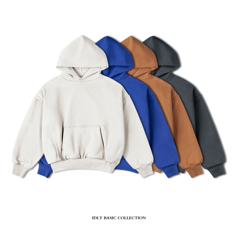 Idlt 400Gx2 Heavyweight Double-Layer Silhouette Short Hoodie, Thickened Drop-Shoulder Sweatshirt, Trendy Kanye Street Style for Men and Women ins Idlt 400Gx2 Heavyweight Double-Layer Silhouette Short Hoodie, Thickened Drop-Shoulder Sweatshirt, Trendy Kanye Street Style for Men and Women ins