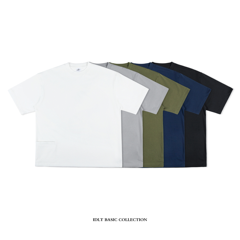 Idlt Silhouette Drawstring Pocket Loose Drop Shoulder White New Short-Sleeve Outdoor T-Shirt Teecityboy Japanese Style Trendy