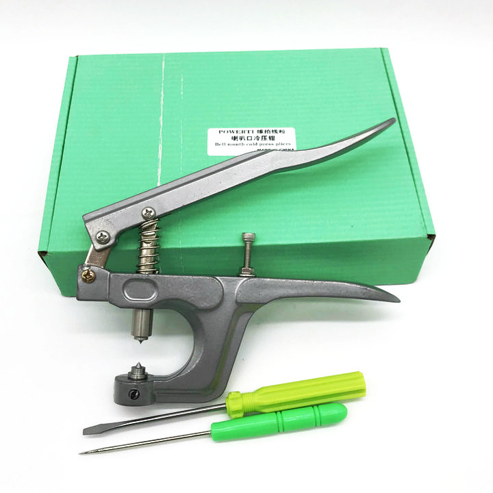 POWERTI Feather Racket Protective Wire Pipe Replacement Tool Plume Glue Grain Press Bell Mouth Guard Wire Grain Cold Press Pliers