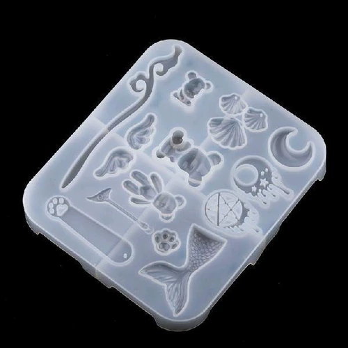 Огненная краска, печать, капельный клей, силиконовая форма, жестокий медведь, гипсовая кукла, кошачий коготь, абразивный жестокий медведь, жидкость, кулон с частицами воска