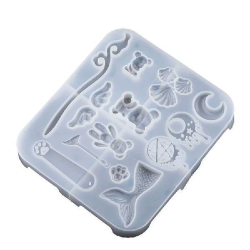 Огненная краска, печать, капельный клей, силиконовая форма, жестокий медведь, гипсовая кукла, кошачий коготь, абразивный жестокий медведь, жидкость, кулон с частицами воска