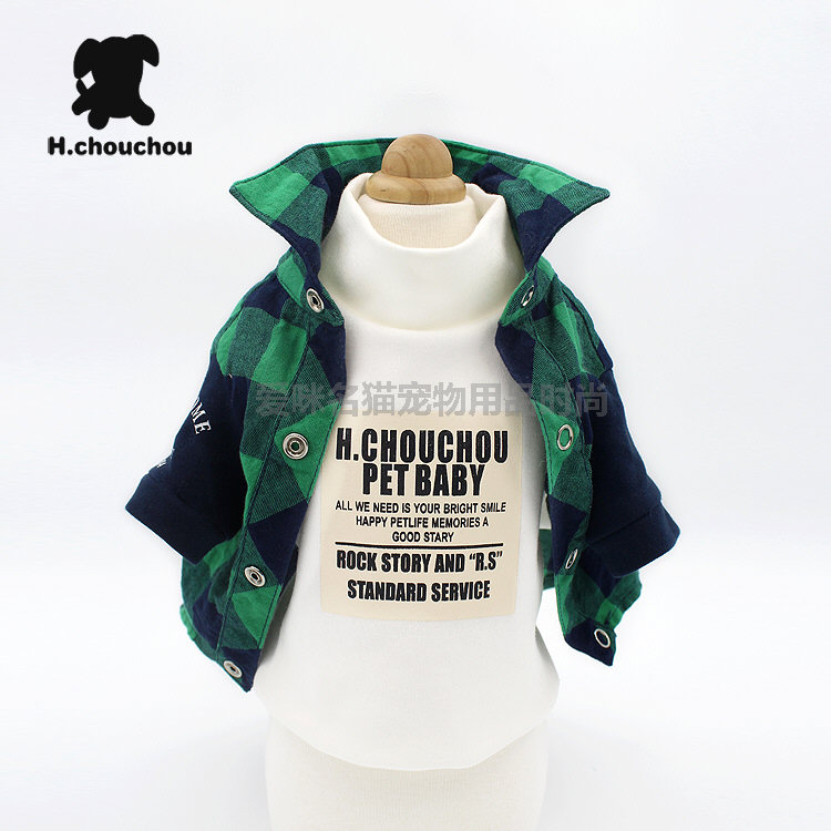 Mùa xuân và mùa thu 2016 giản dị cotton kẻ sọc ba màu áo sơ mi chó xấu xí Quần áo thú cưng xấu xí Trang phục chó Teddy - Quần áo & phụ kiện thú cưng quan ao cho meo