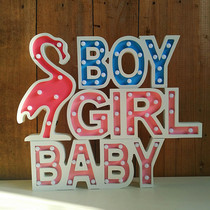 Nordic alphabet Girl heart small night light Childrens clothing store Bedroom table lamp Wall decoration Wall wall lamp color lamp Creative home