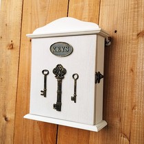 European pastoral entrance key box decorative wall hook wooden jewelry box hook storage box creative home