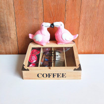 European retro capsule coffee storage box finishing box solid wood tea bag coffee strip storage box creative home furnishings