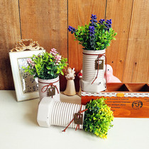 Nordic retro screw small potted floral set fake flower simulation flower living room fun home furnishings pastoral