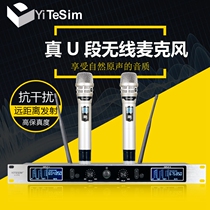 Anti-whistling U-876 true U-segment wireless microphone one-to-two wedding emcee hand-held wireless microphone