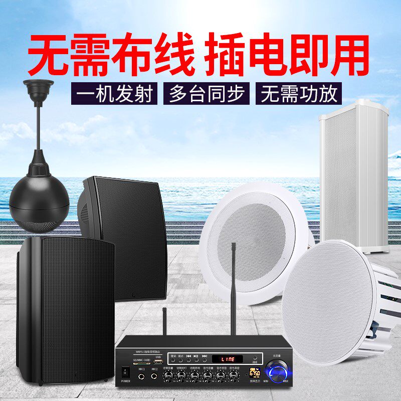 Wireless Bluetooth ceiling sound speaker Ceiling ceiling wall-mounted speaker Waterproof sound column hanging ball Outdoor background broadcast