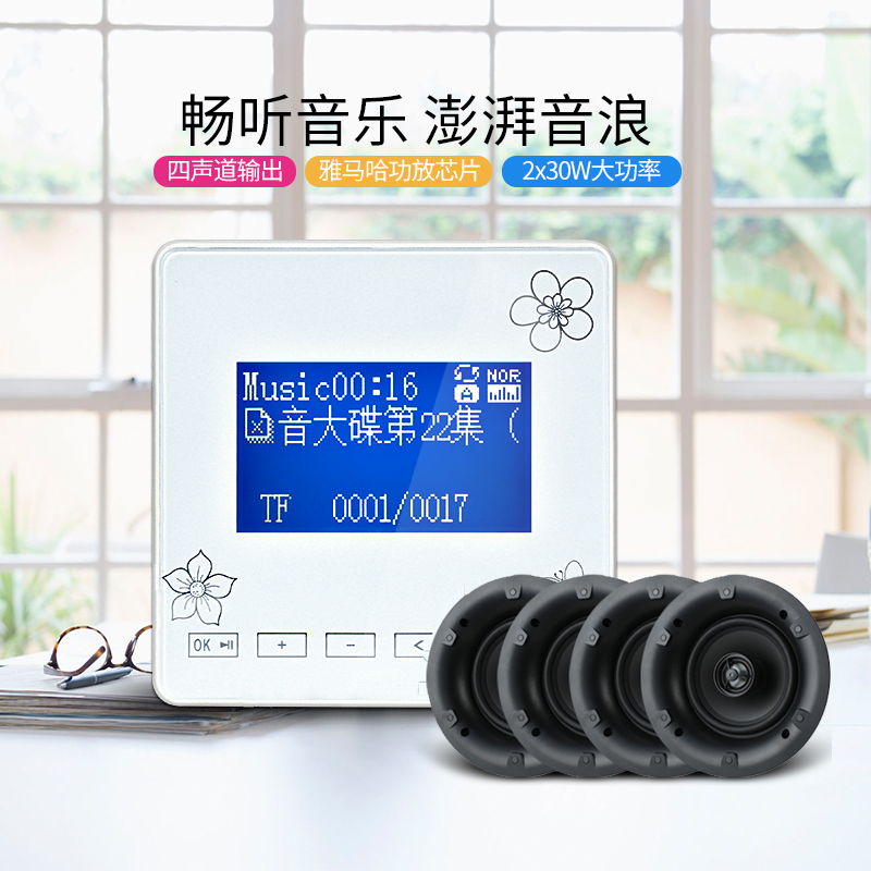 TL - 86D Background Music Controller Stereo Embedded Power Disc Switch Bluetooth with Remote Control