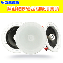 Background music 6-inch constant resistance coaxial high-bass ceiling horn narrow-side ceiling horn ceiling embedded speaker