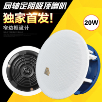 GBS narrow frame K-108 coaxial fixed resistance ceiling speaker with high and low bass embedded speakers background music