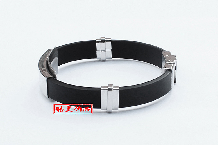 Vòng đeo tay thời trang Hàn Quốc có thể được khắc titan thép silicone nam và nữ vòng đeo tay tùy chỉnh học tập món quà trang sức tay vòng tay đá phong thủy
