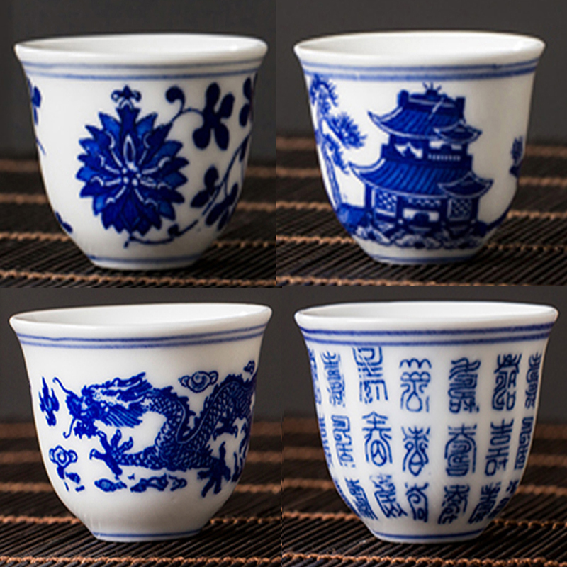 Jingdezhen ceramic spirits glass, blue and white porcelain white wine glass, dance props wine glass, porcelain small wine cup, wine set - Taobao