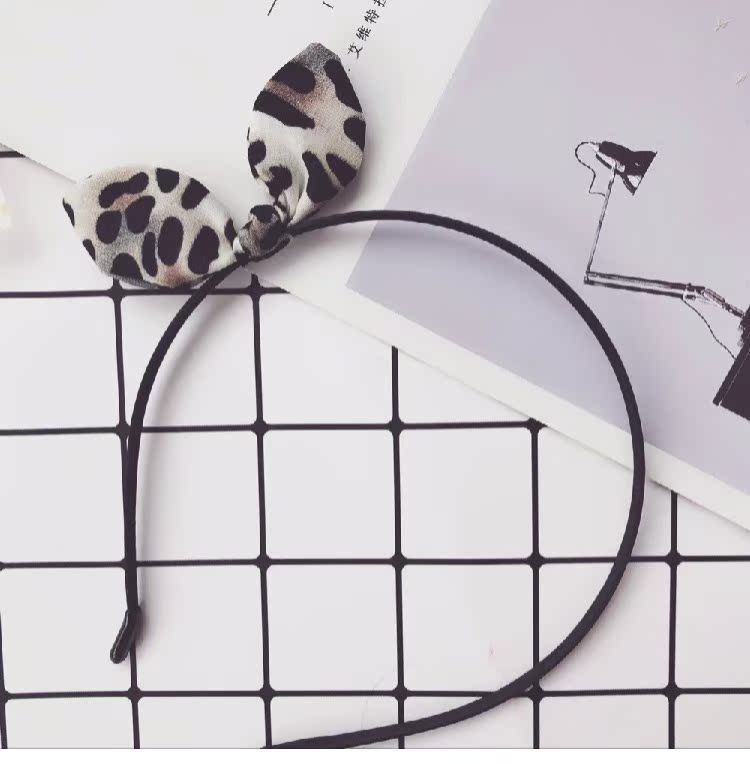 Baby Children Phụ kiện tóc Trẻ em Mũ nón Cô gái Leopard Rabbit Ears Hair Clip Hair Band Hairpin dây buộc tóc cute
