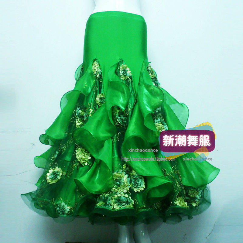 New modern dance costume National standard dance Social dance square dance skirt Waltz women's swing dance skirt skirt dt01