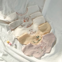 1 to 2 years old baby saliva towel waterproof ins baby pure cotton 360 degree rotating bib summer newborn baby girl flower