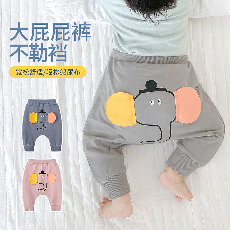 Baby large PP pants spring and autumn outside wearing autumn male and female baby fart pants Early autumn young children Men's Bag Autumn Autumn Clothing