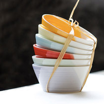 With the wind series ceramic bowl Creative personality rice bowl Household eating bowl Salad bowl Dessert bowl Soup bowl