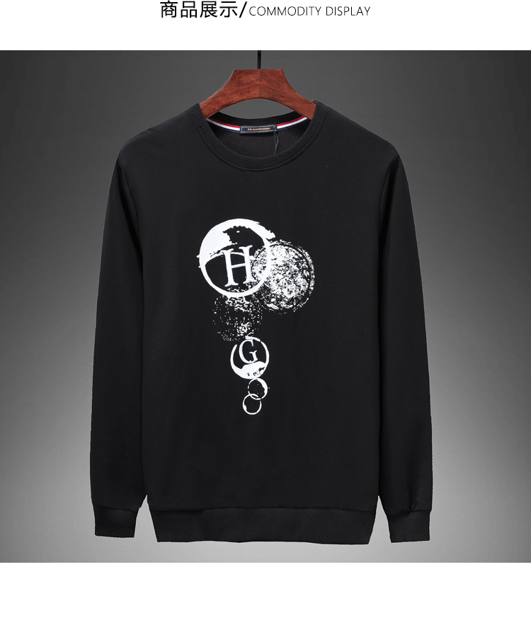 Áo len thể thao nam 2018 thu đông mới thời trang Hàn Quốc hoang dã cổ tròn tay dài sửa chữa áo áo hoodie loang màu