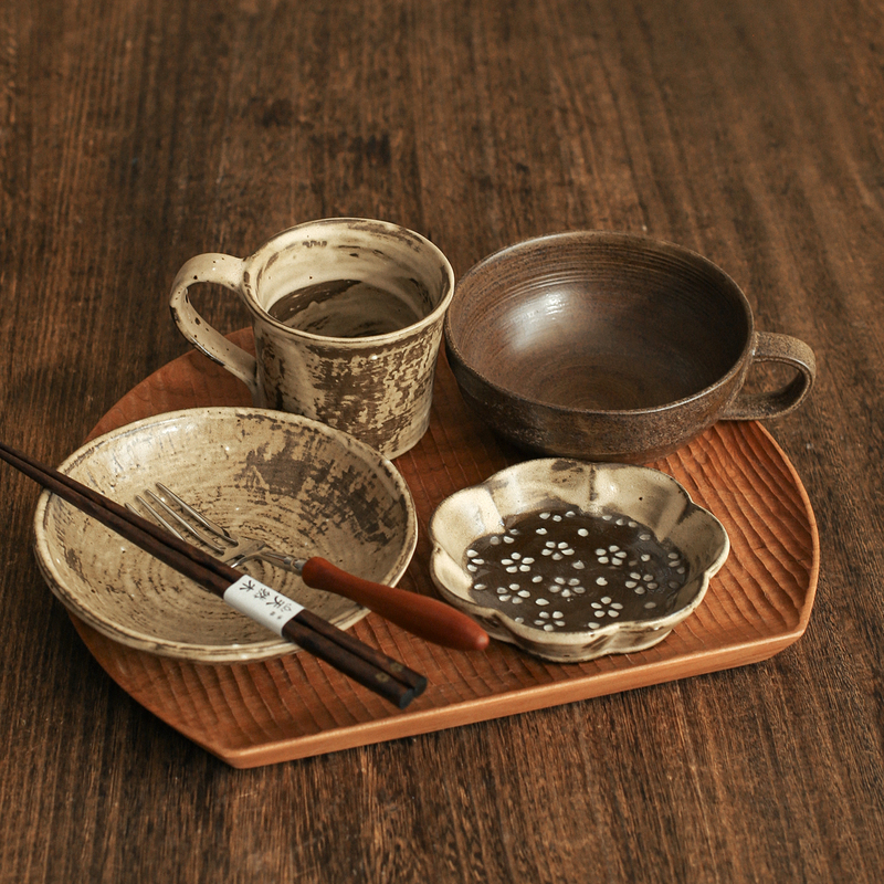 One-Person Dining Tableware Set Retro Stoneware Ritualistic Tableware, Plates, Dishes, and Rice Bowl Set 013 One-Person Dining Tableware Set Retro Stoneware Ritualistic Tableware, Plates, Dishes, and Rice Bowl Set 013