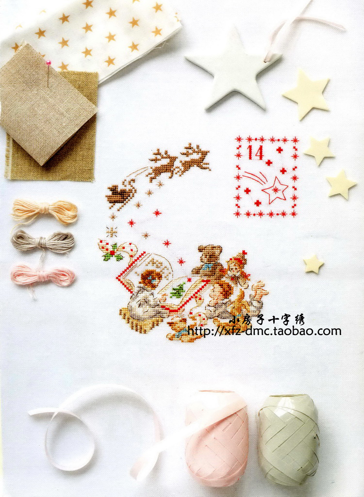 ★Little House Cross embroidered★French DMC kit-VE Christmas-baby storytelling cartoon simple