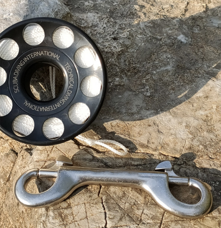 Diving back flying BCD assorted buoy line wheel POM 30m spool with double head hook SDI TDI