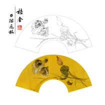 Meticulous painting Chinese painting line drawing printing bottom draft fan surface rice Chunmao kitten Lotus white paper printing 260T