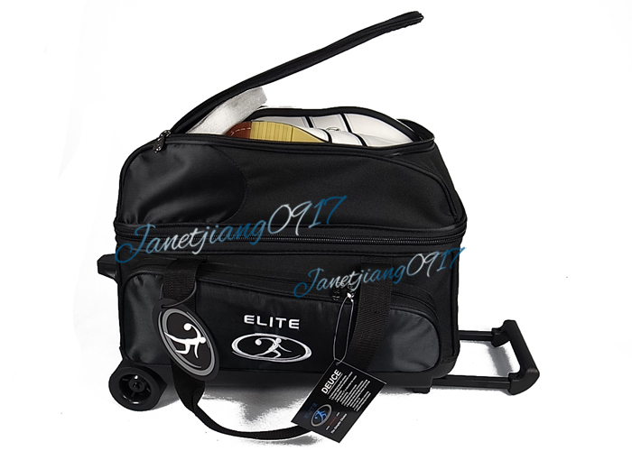 CHÚNG TÔI ELITE Elite 1680 Xe Đẩy Tiêu Chuẩn Đúp Bóng Túi Đôi Túi Bóng Bowling Bag ~ 8 Màu Đen giày chơi bowling