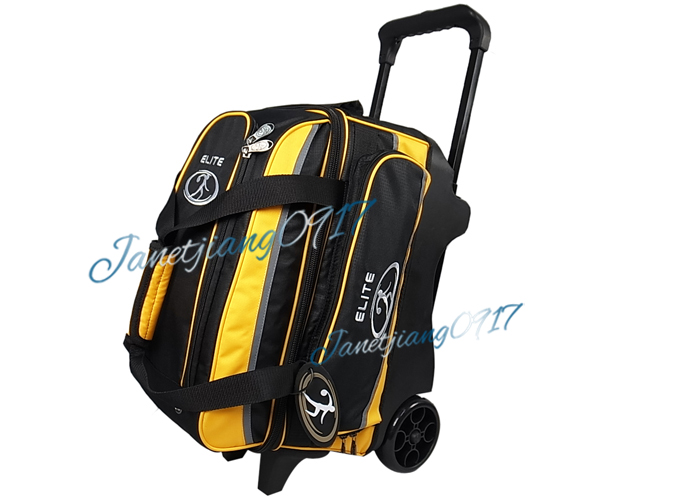 CHÚNG TÔI ELITE Elite 1680 Xe Đẩy Tiêu Chuẩn Đúp Túi Bóng Đôi Túi Bóng Bowling Bag ~ Bạc Đen giày chơi bowling
