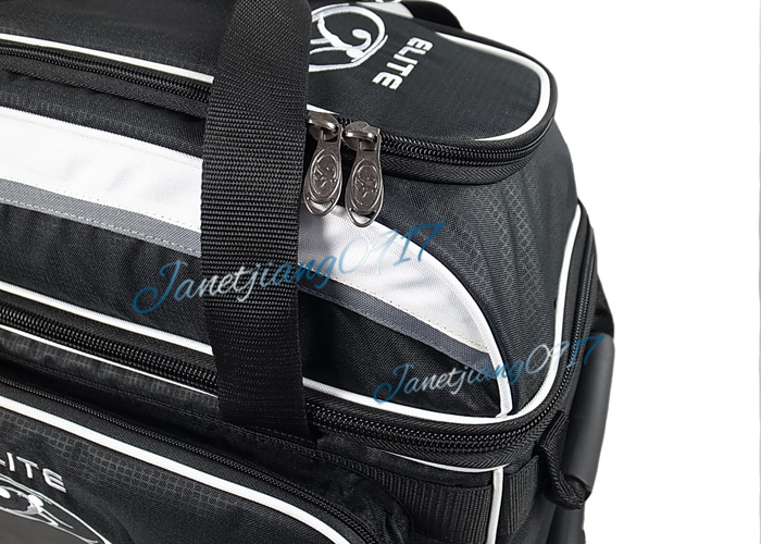 CHÚNG TÔI ELITE Elite 1680 Xe Đẩy Tiêu Chuẩn Đúp Túi Bóng Đôi Túi Bóng Bowling Bag ~ Bạc Đen giày chơi bowling