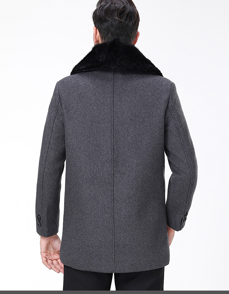 Playboy cashmere áo khoác nam trung niên cộng với nhung dày dài áo len rộng kích thước bố áo khoác nỉ nam