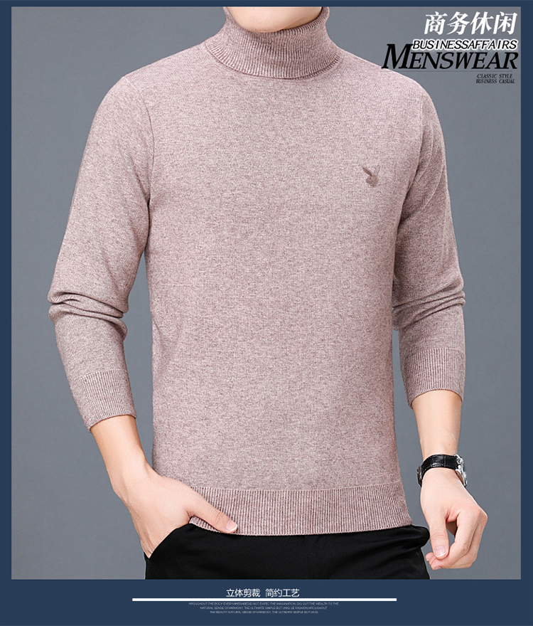 Mùa thu và mùa đông anh chàng áo len cashmere nam trung niên cao cổ áo len dày ấm áp áo len cha áo len áo khoác jean nam