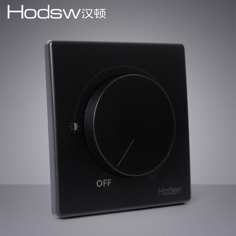 LED light dimming switch 500 watt thyristor brightness knob stepless dimmer matte black Hanton 86