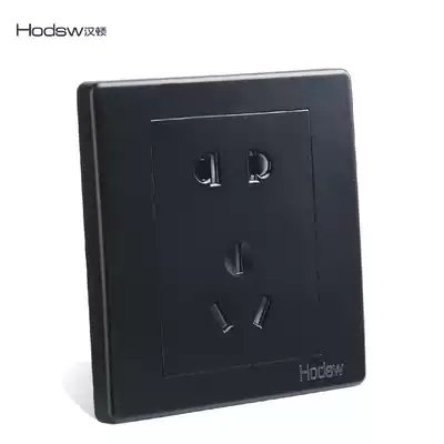 Hamilton switch socket two three five holes 5 hole panel frosted black matte home power hotel B B & B 86