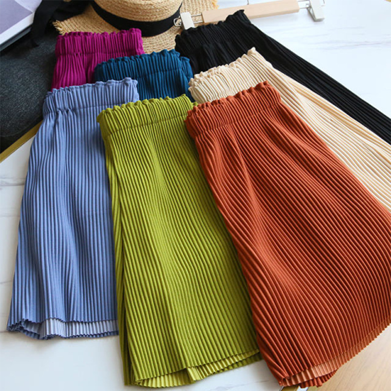 New Pleated Casual Shorts, Wide-Leg Pants, Summer High-Waisted Ice Silk Quick-Drying Student Sports Hot Pants for Women New Pleated Casual Shorts, Wide-Leg Pants, Summer High-Waisted Ice Silk Quick-Drying Student Sports Hot Pants for Women