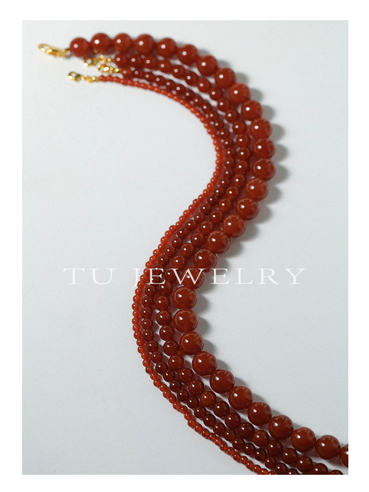 JEWELRY紅瑪瑙女小眾手工串珠