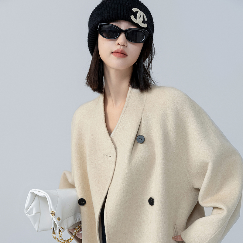 Alxa Camel Wool Coat for Women, High-End Vintage Style, Double-Sided Cashmere, Mid-Length, Loose and Lazy Style Woolen Coat Alxa Camel Wool Coat for Women, High-End Vintage Style, Double-Sided Cashmere, Mid-Length, Loose and Lazy Style Woolen Coat