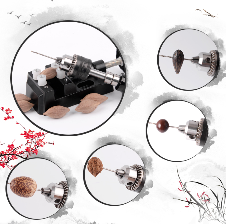 Hướng dẫn sử dụng công cụ punch Mini Wenwan Handcuff Khoan Hướng dẫn sử dụng Khoan Punch Vajra Bodhi Amber Khoan Chuck
