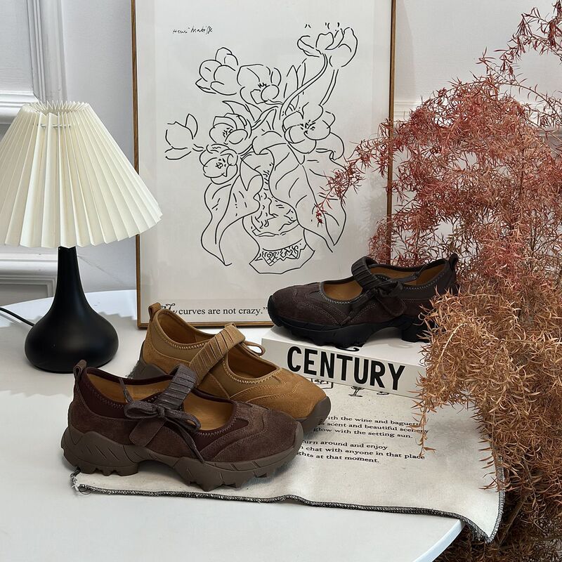 Open 238【Shoe Box 2298! French-Style Genuine Leather Sports Casual Comfortable Outdoor Mary Jane Shoes for Women, Spring 2026 A265】