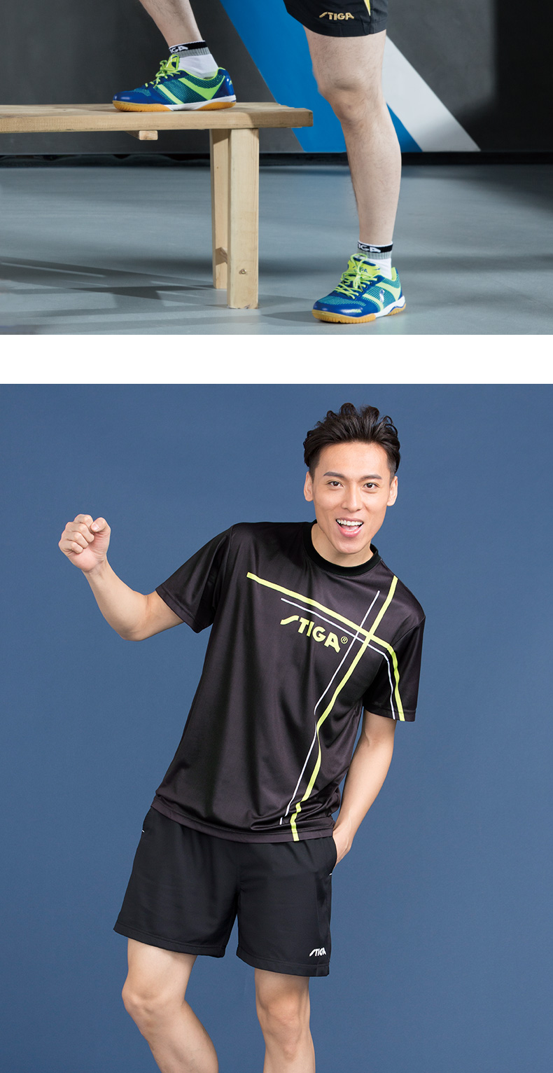 STIGA Stefan Kasika table tennis quần áo của nam giới bóng bàn đào tạo phù hợp với thể thao ngắn tay T-Shirt thoáng khí quần short mua bàn bóng bàn