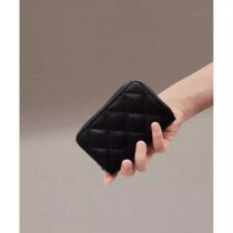 (Same style at counter) Go-out dagger pebbled cowhide and sheepskin rhombus coin purse card holder women