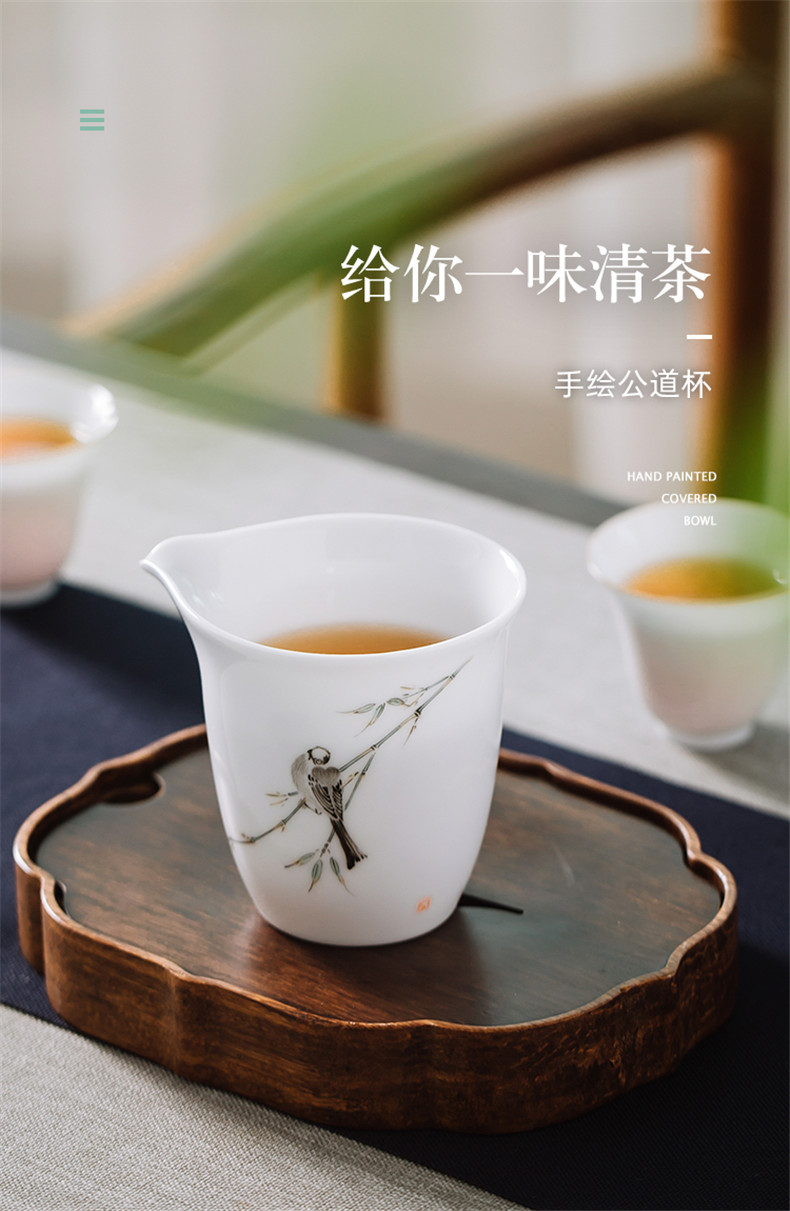 Prevent hot pure hand - made kung fu tea set more heat resistant ceramic points of tea ware fair keller cup pure manual jingdezhen