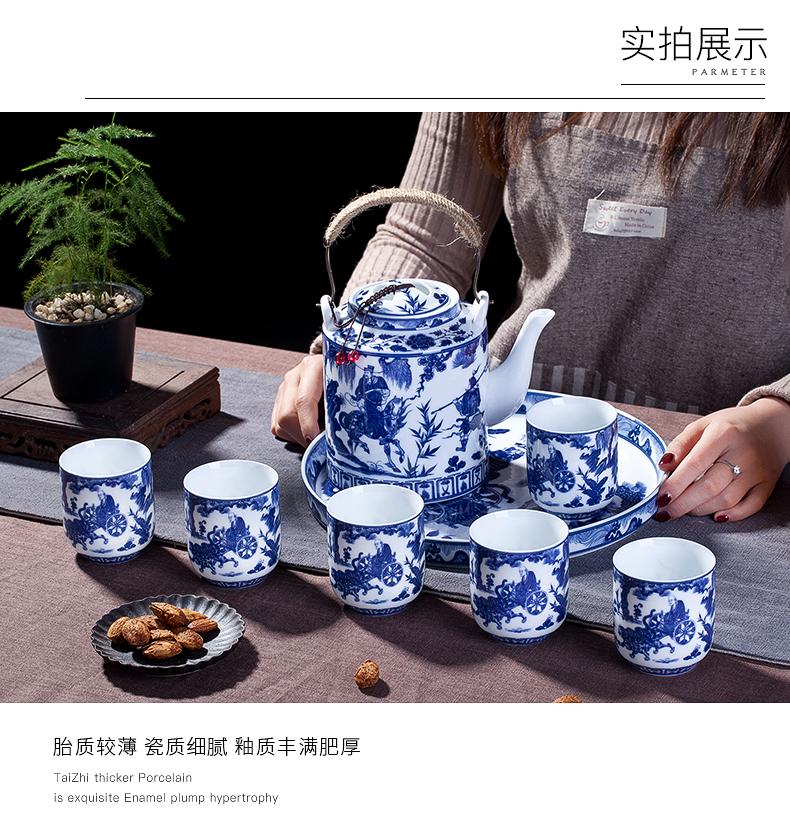 Jingdezhen ceramic teapot cool household girder kettle pot teapot high - capacity old large cold suit kettle