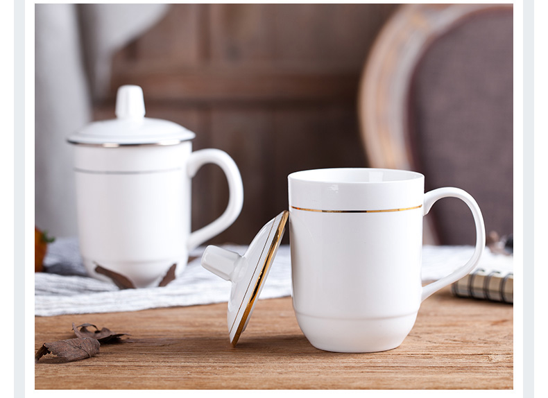 Jingdezhen ceramic cups home office ipads China and meeting with cover glass cup 10 only suit the cup the custom LOGO