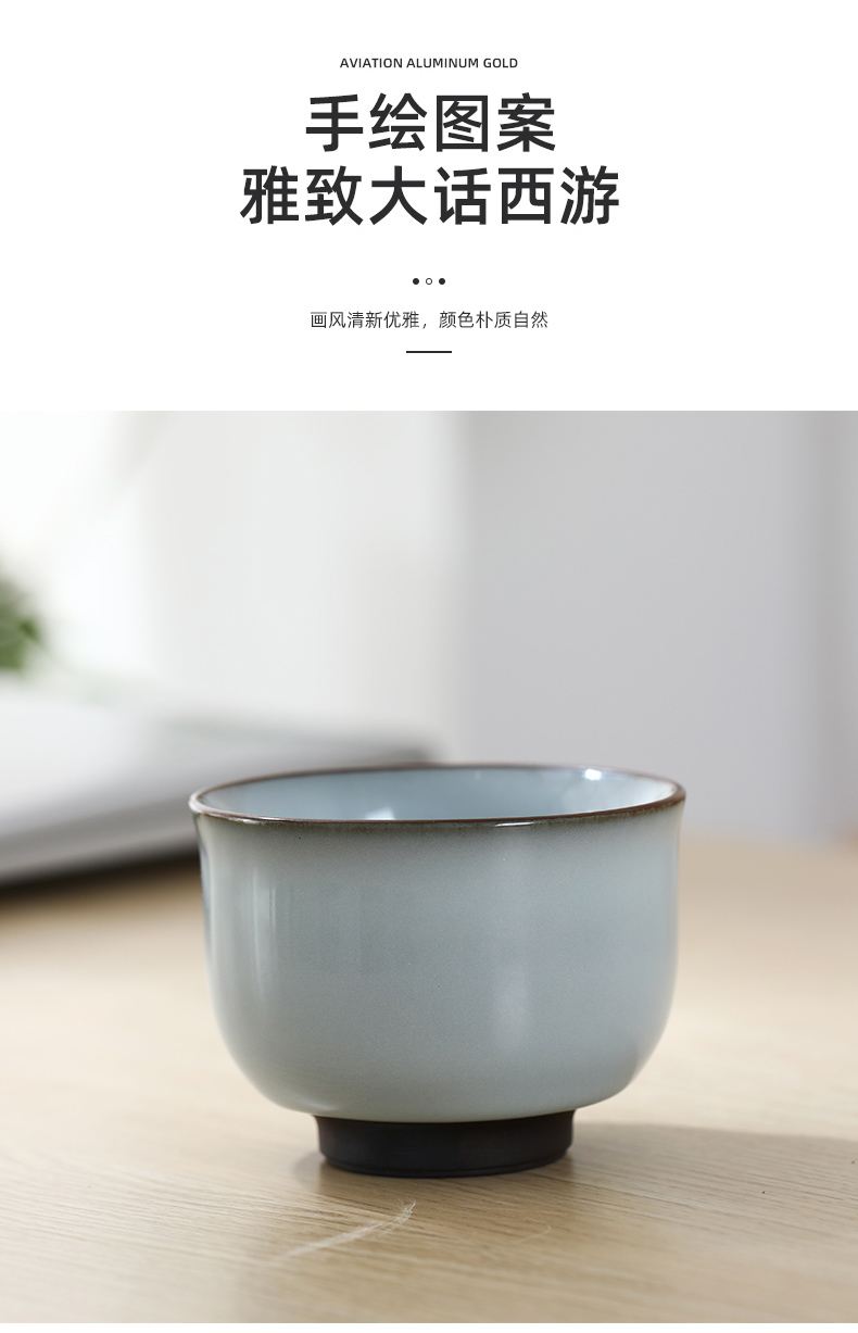 Jingdezhen ceramic up single cup sample tea cup home master cup kung fu tea set hand - made creative move cups