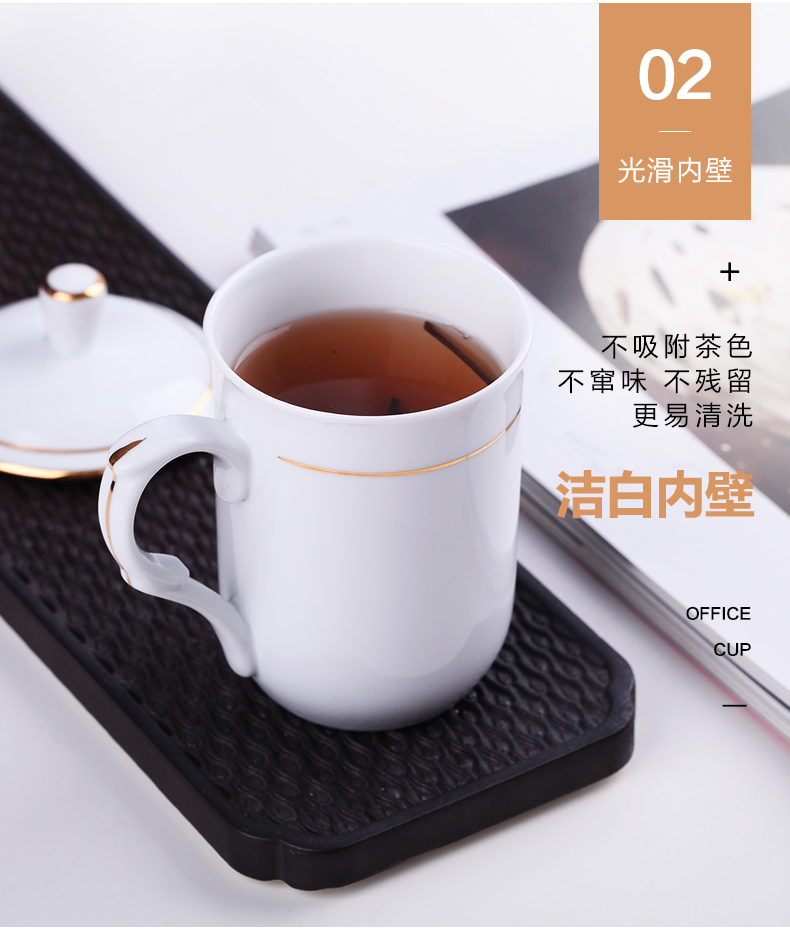 Jingdezhen hand - made paint cup high - capacity office cup custom home with cover glass ceramic cups of tea cup